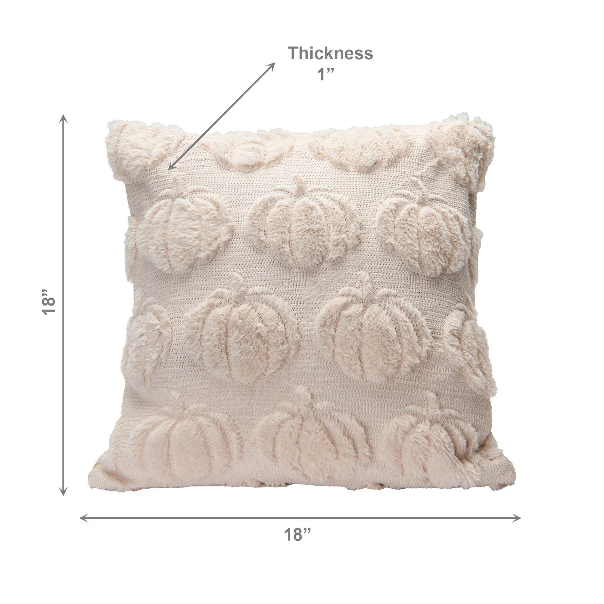 Polyester Fleece Embroidered Cushion Pumpkins 18" X 18", Throw Pillow, Holiday Decor- Set of 2
