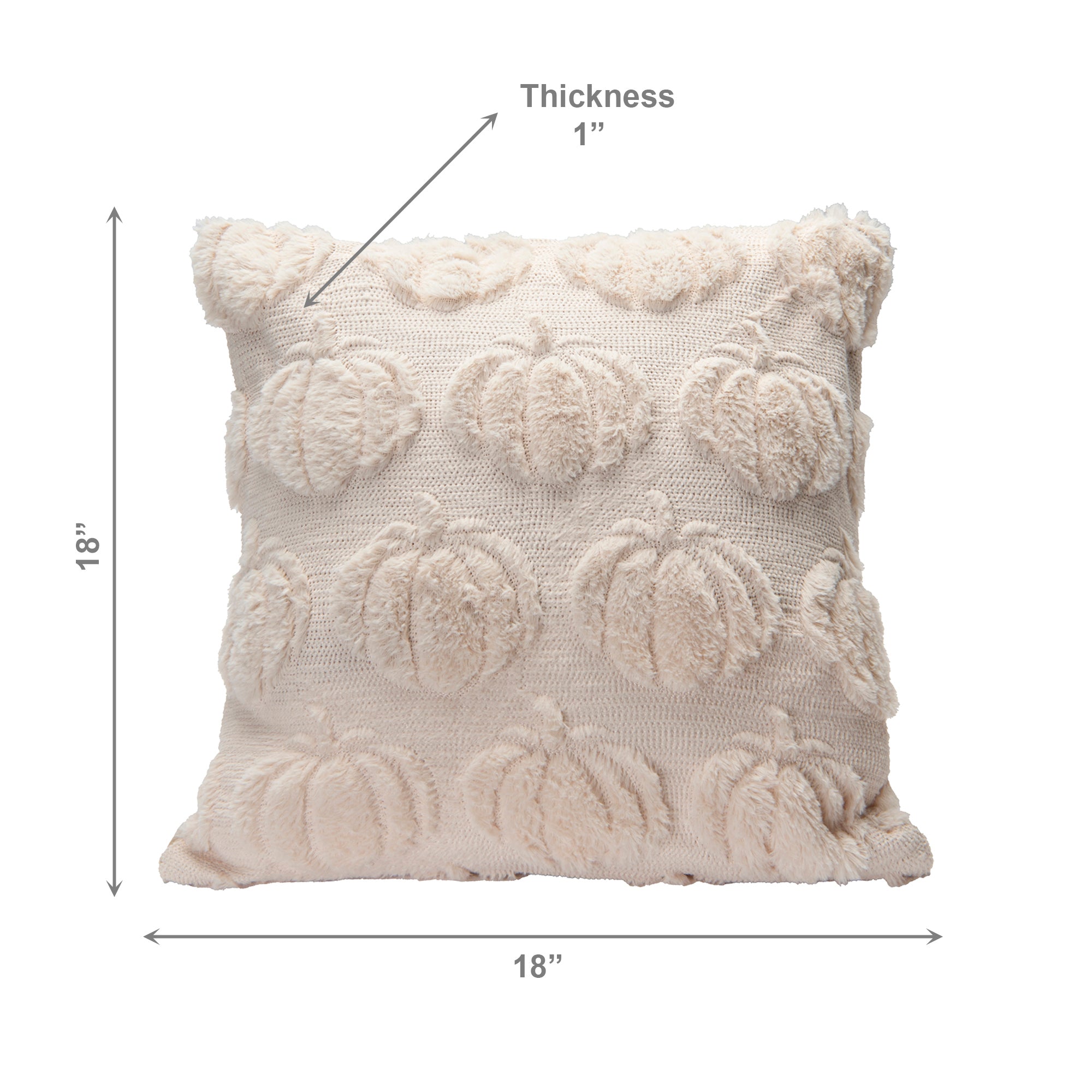Polyester Fleece Embroidered Cushion Pumpkins 18" X 18", Throw Pillow, Holiday Decor- Set of 2