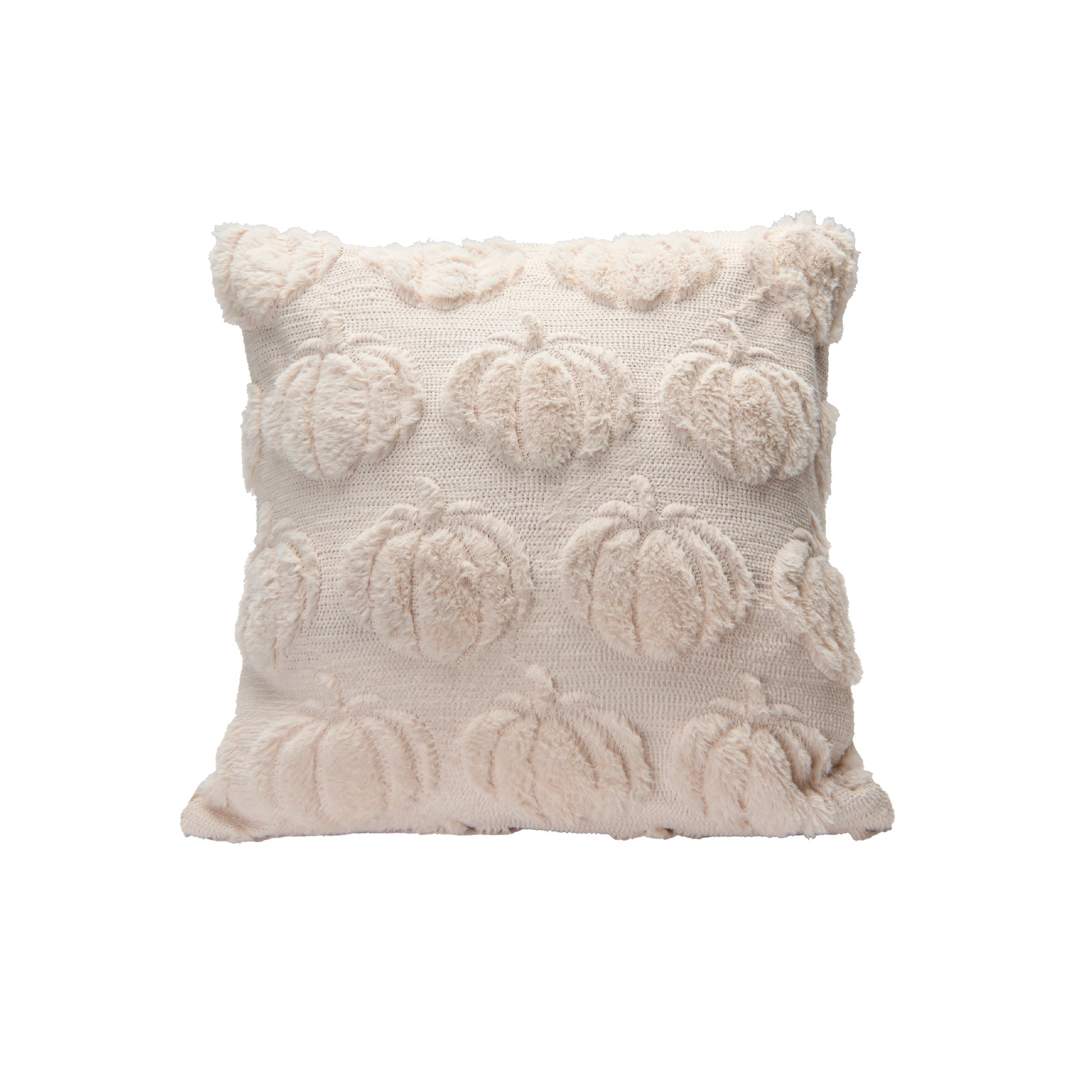 Polyester Fleece Embroidered Cushion Pumpkins 18" X 18", Throw Pillow, Holiday Decor- Set of 2