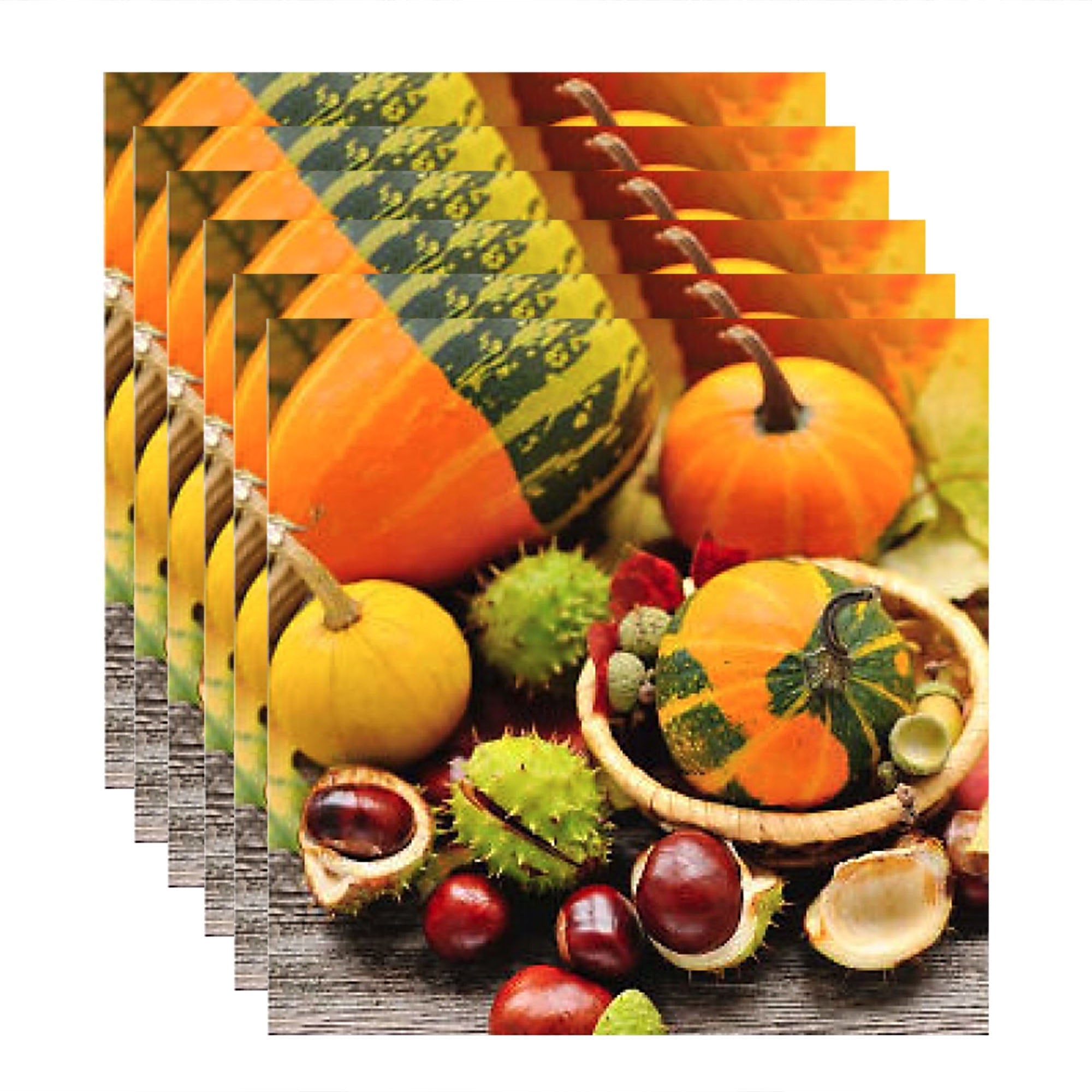 20 Pack Luncheon 3-Ply Napkin Pumpkins and Chestnuts Set of 6 – Fall/Thanksgiving Table Decor, Seasonal Dining Accent, Autumn Napkins