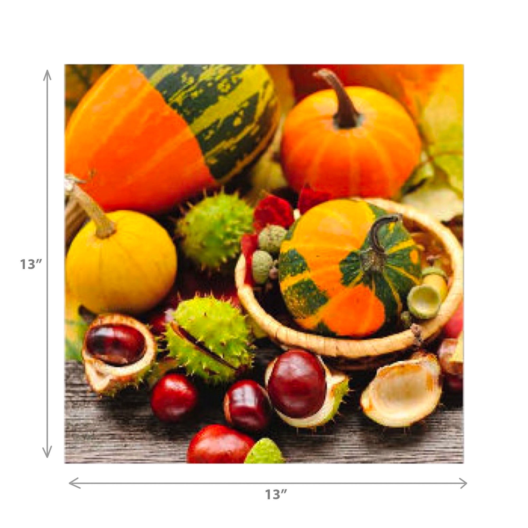20 Pack Luncheon 3-Ply Napkin Pumpkins and Chestnuts Set of 6 – Fall/Thanksgiving Table Decor, Seasonal Dining Accent, Autumn Napkins