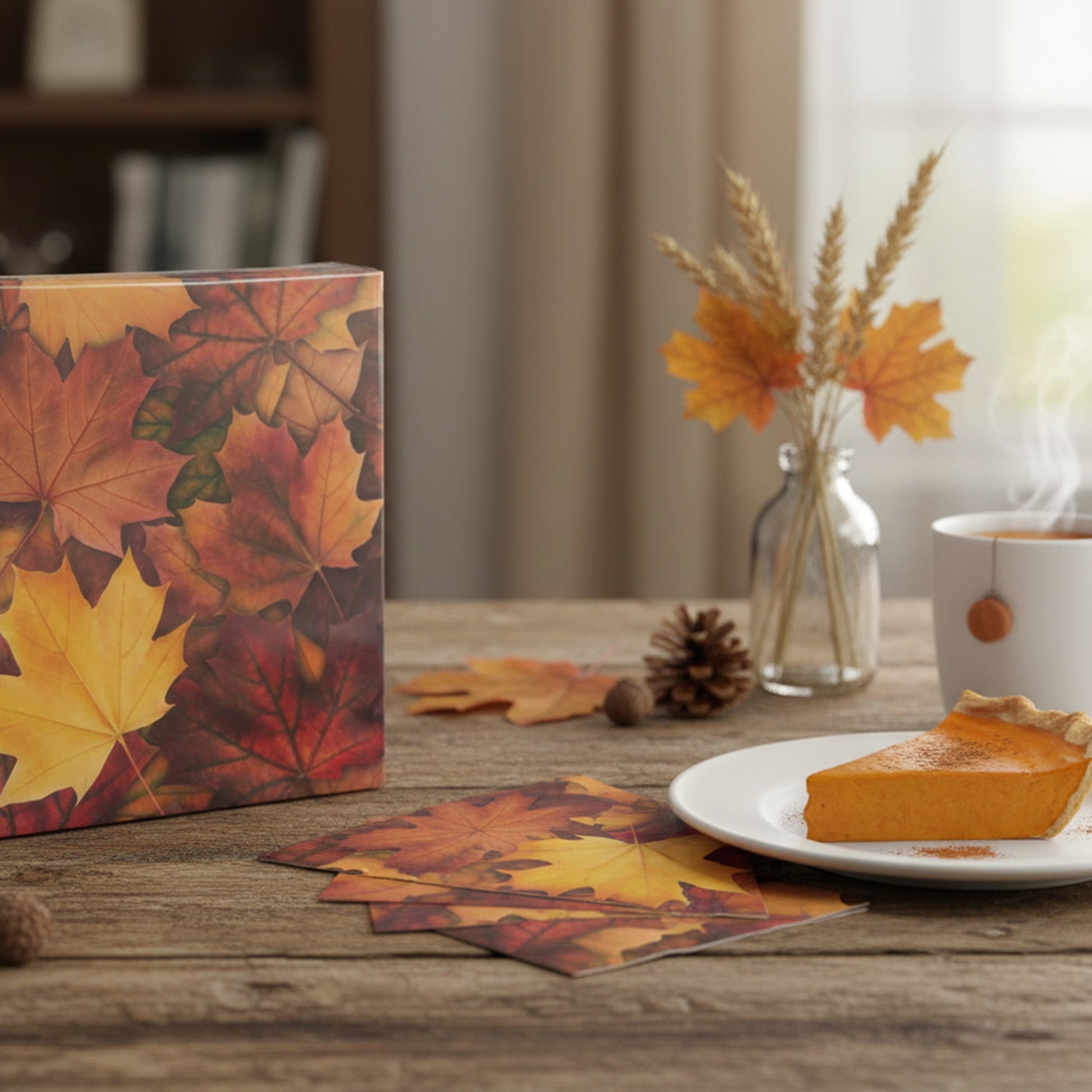 20 Pack Luncheon 3 Ply Napkin Maple Leaves, Fall Harvest, Paper Napkins, Holiday Decor- Set of 6