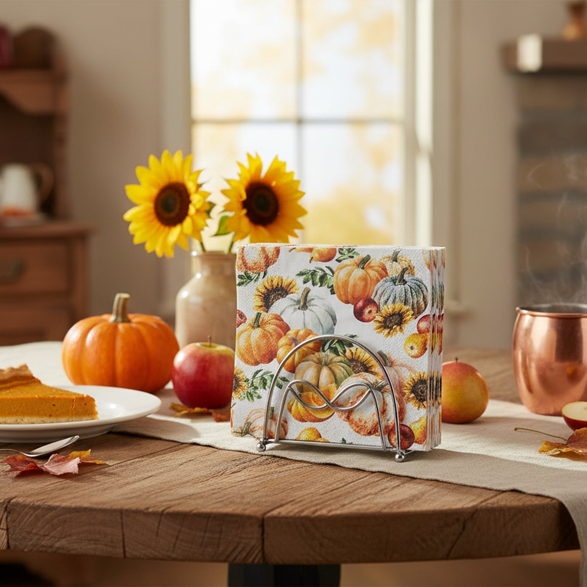 20 Pack Luncheon 3 Ply Napkin Pumpkin Sunflower, Fall Harvest, Paper Napkins, Holiday Decor- Set of 6