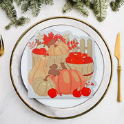 12 Pack 3-Ply Shaped Napkin Pumpkin Apples Set of 6 – Fall/Autumn Table Decor, Thanksgiving Dining Accent, Seasonal Napkins