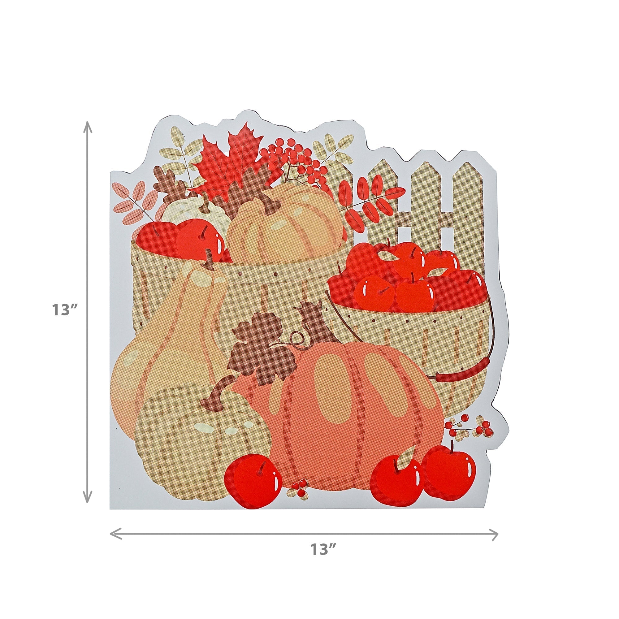 12 Pack 3-Ply Shaped Napkin Pumpkin Apples Set of 6 – Fall/Autumn Table Decor, Thanksgiving Dining Accent, Seasonal Napkins
