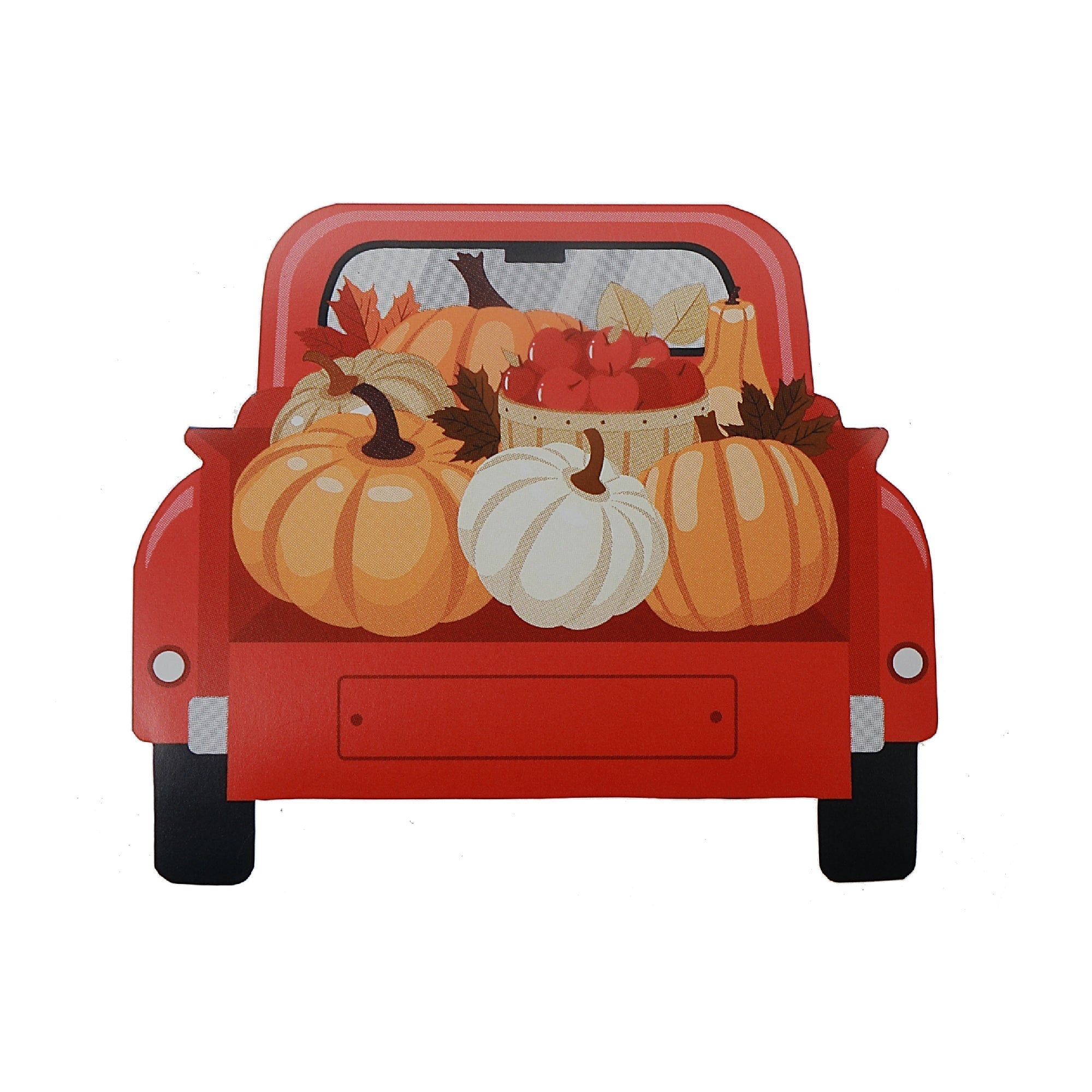 12 Pack 3-Ply Shaped Napkin Red Truck With Pumpkins Set of 6 – Fall/Autumn Table Decor, Thanksgiving Dining Accent, Seasonal Napkins