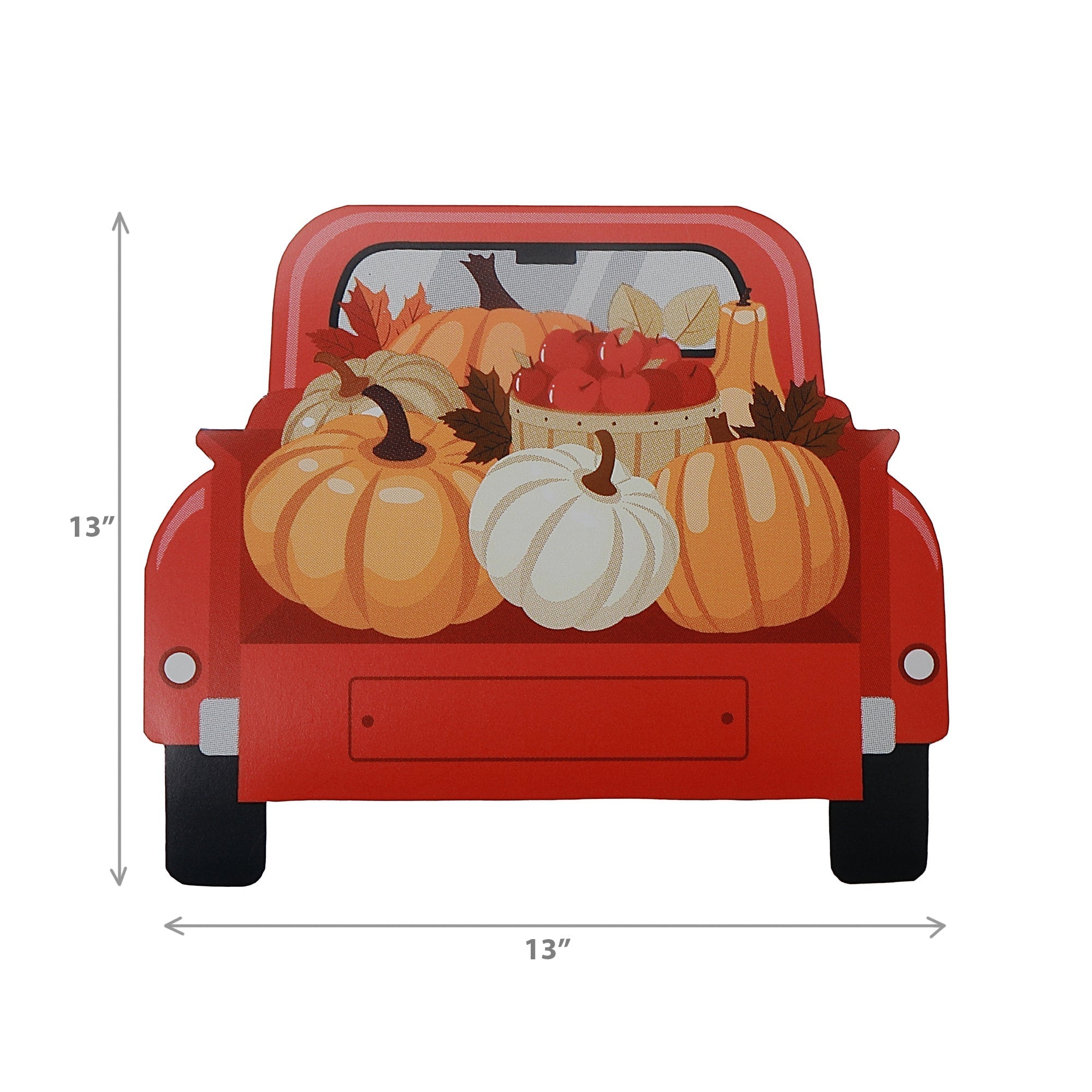 12 Pack 3-Ply Shaped Napkin Red Truck With Pumpkins Set of 6 – Fall/Autumn Table Decor, Thanksgiving Dining Accent, Seasonal Napkins