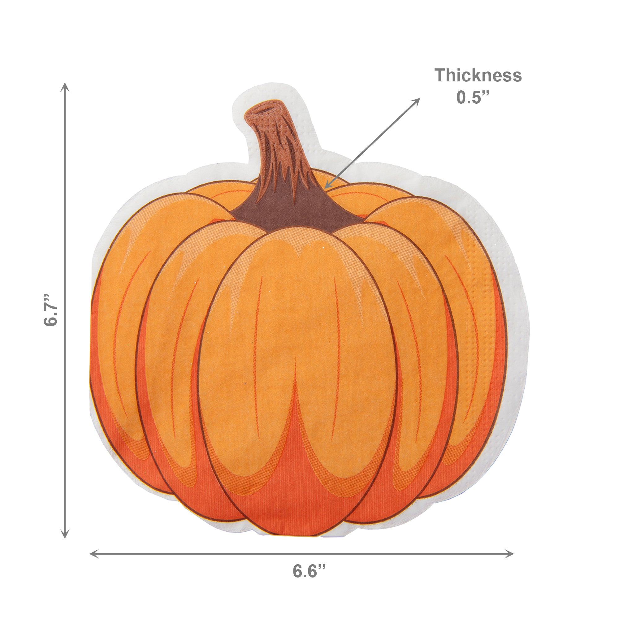 12 Pack 3 Ply Shaped Napkin Pumpkin, Fall Harvest, Paper Napkins, Holiday Decor- Set of 6