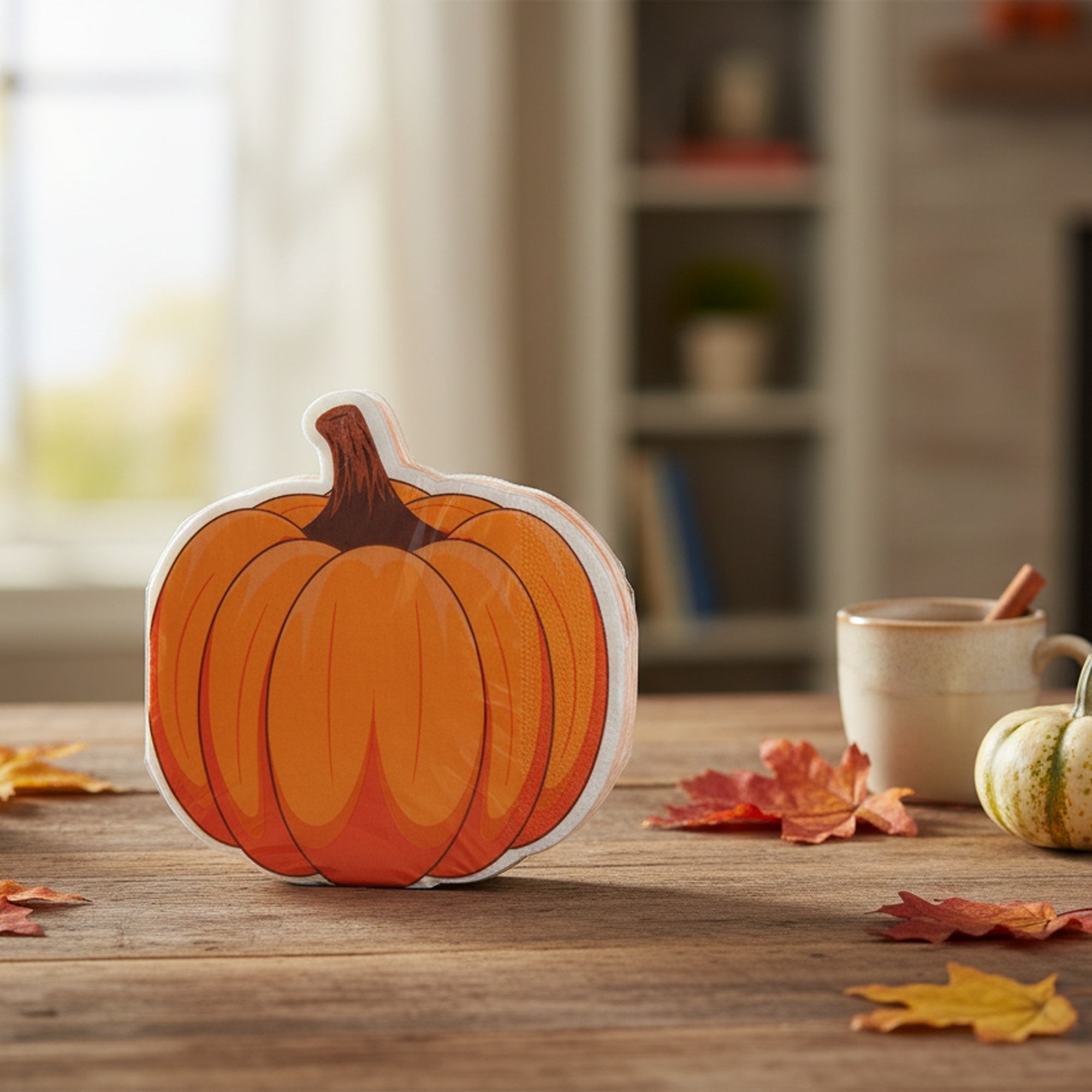12 Pack 3 Ply Shaped Napkin Pumpkin, Fall Harvest, Paper Napkins, Holiday Decor- Set of 6
