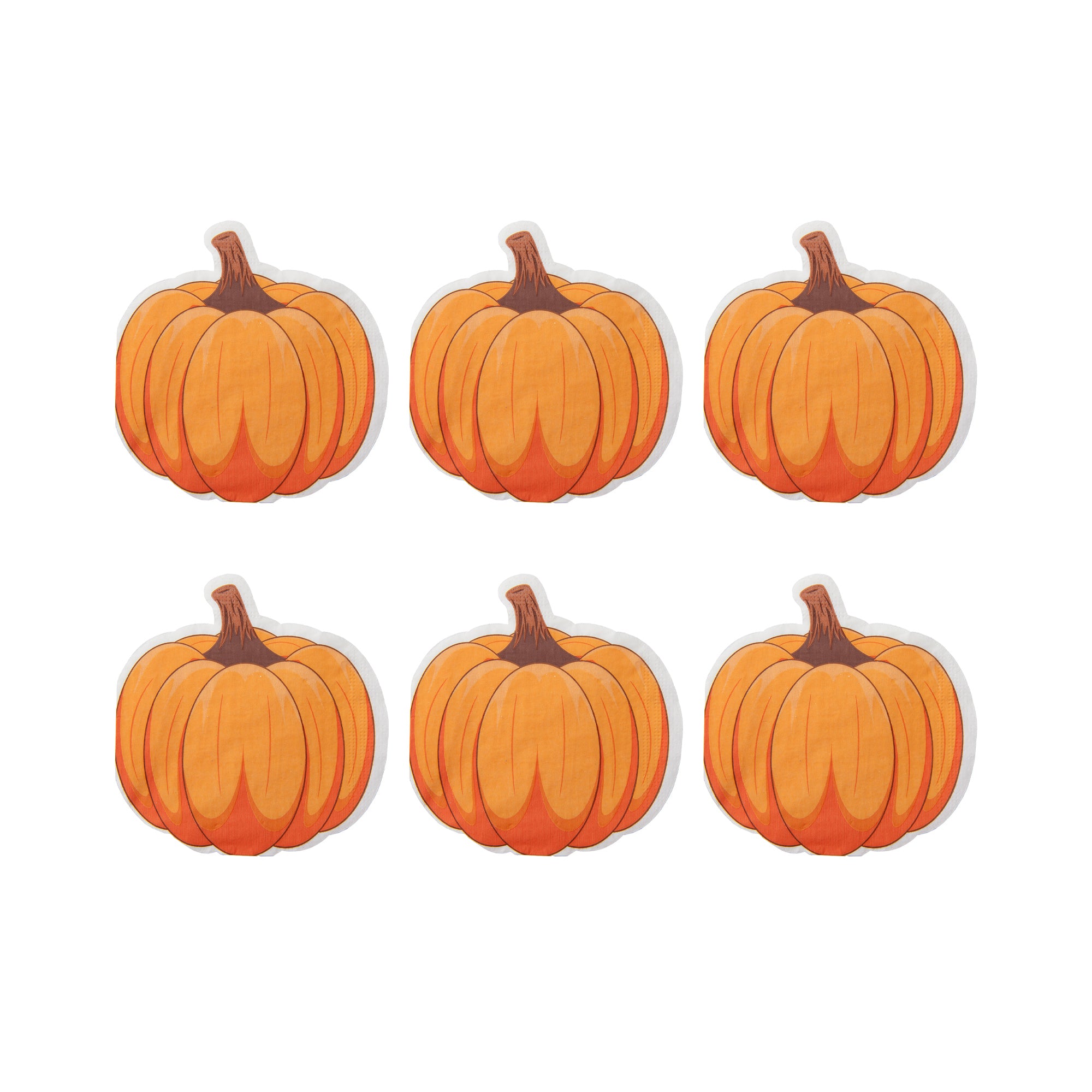 12 Pack 3 Ply Shaped Napkin Pumpkin, Fall Harvest, Paper Napkins, Holiday Decor- Set of 6