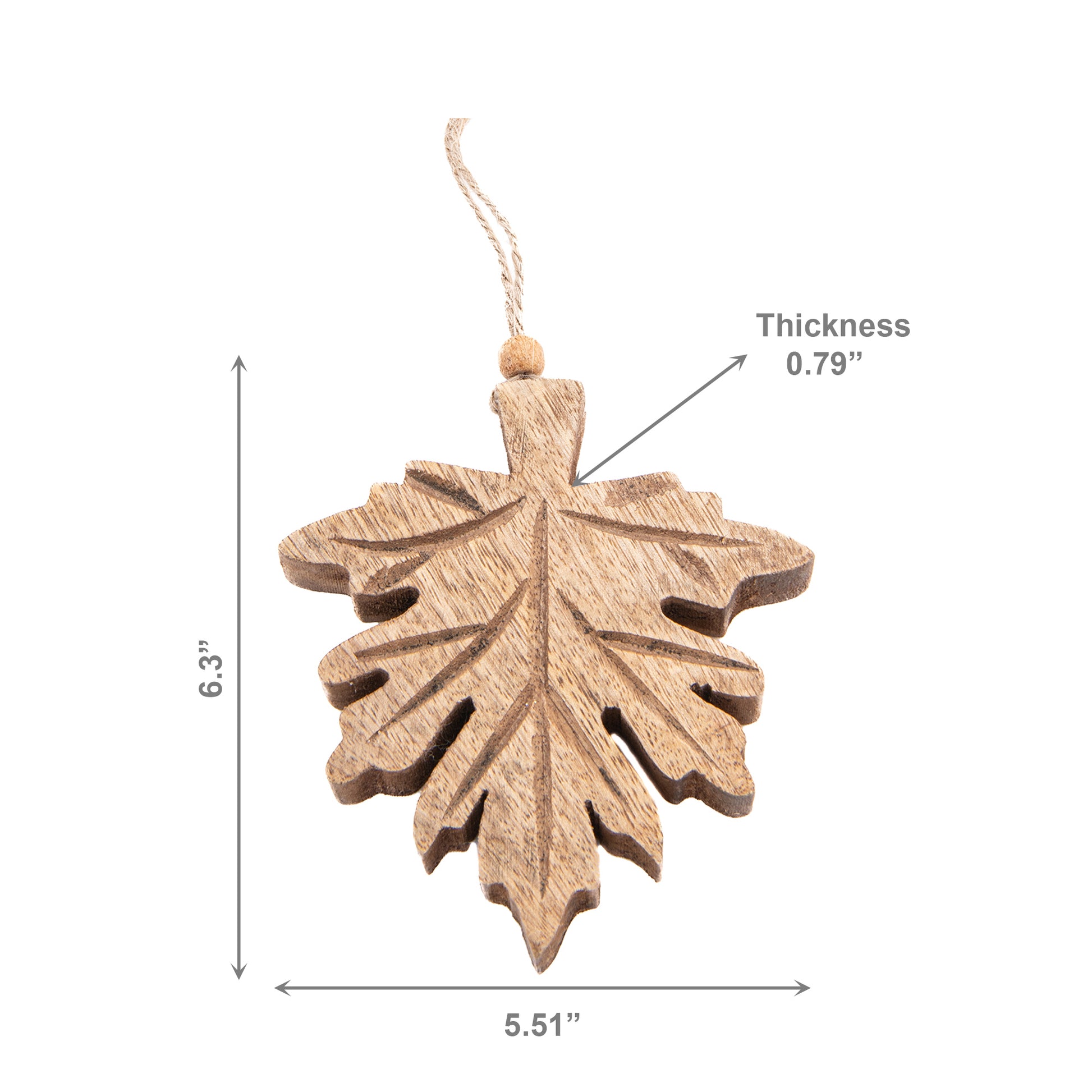 Wooden Enamel Hanging Decor Maple Leaf Large, Fall Harvest, Holiday Decor- Set of 6
