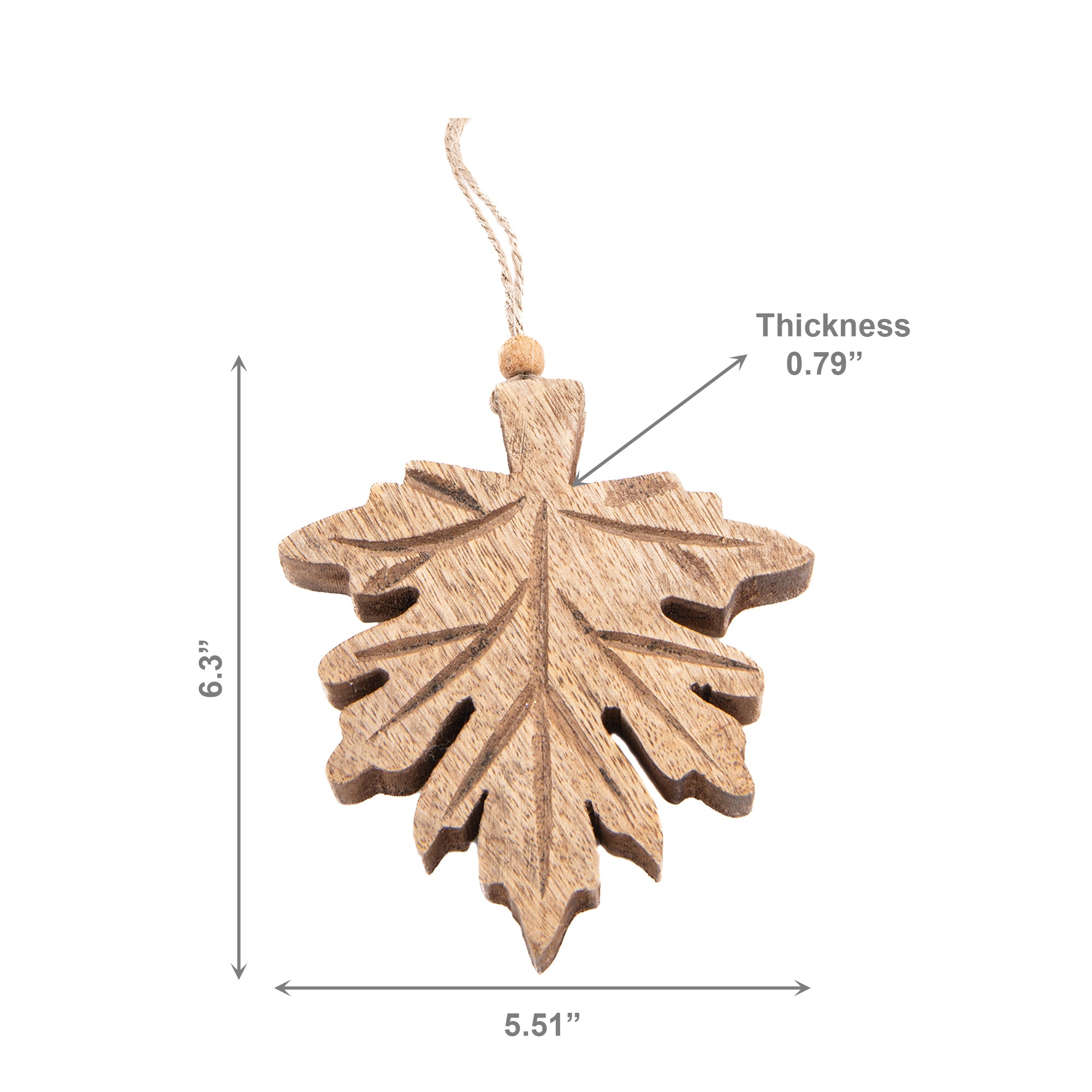 Wooden Enamel Hanging Decor Maple Leaf Large, Fall Harvest, Holiday Decor- Set of 6