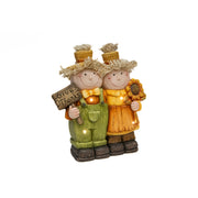 LED Magnesia Farmer Couple Give Thanks, Fall Harvest, Holiday Decor