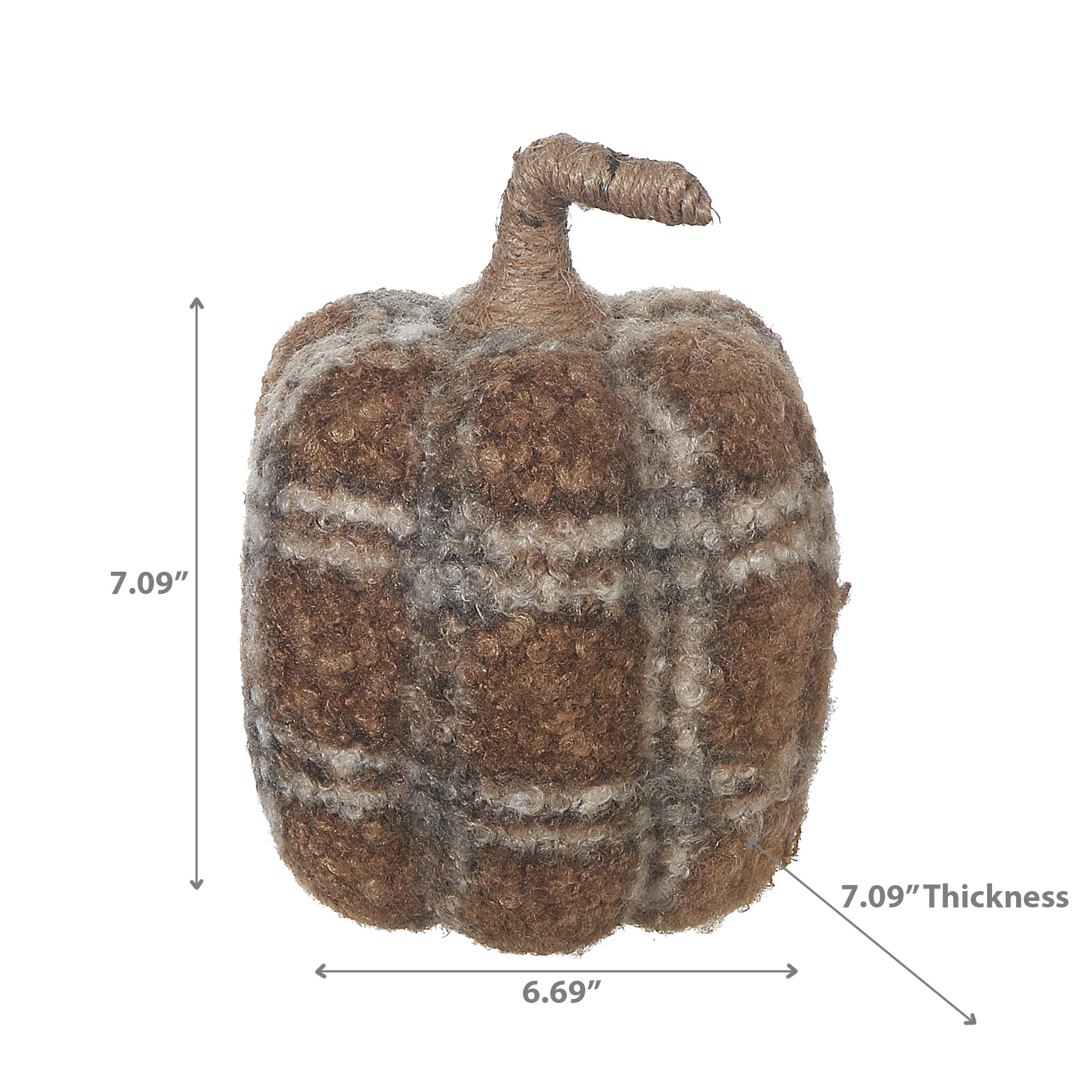 Small Plaid Fleece Pumpkin Decoration – Fall & Halloween Table Decor, Thanksgiving Decoration