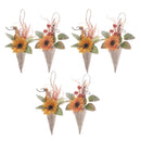 Sunflower Hanging Burlap Bouquet (Asstd) - Set of 6