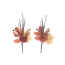 Autumn Pumpkin Leaf Pick (Asstd) - Set of 6