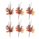 Autumn Pumpkin Leaf Pick (Asstd) - Set of 6