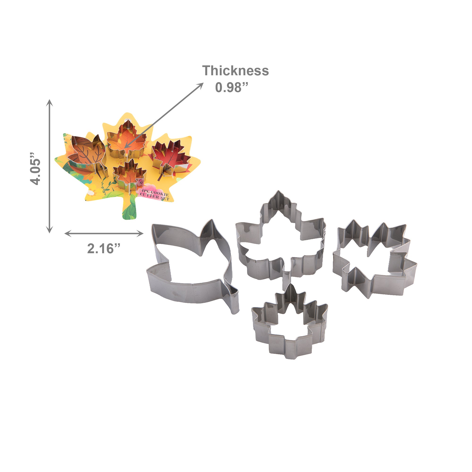 4 Piece Cookie Cutter Fall Leaves, Fall Harvest, Baking Set, Holiday Decor- Set of 2