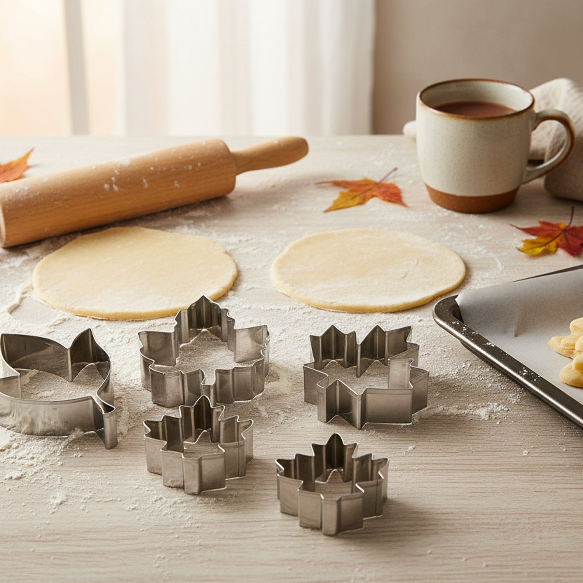 4 Piece Cookie Cutter Fall Leaves, Fall Harvest, Baking Set, Holiday Decor- Set of 2