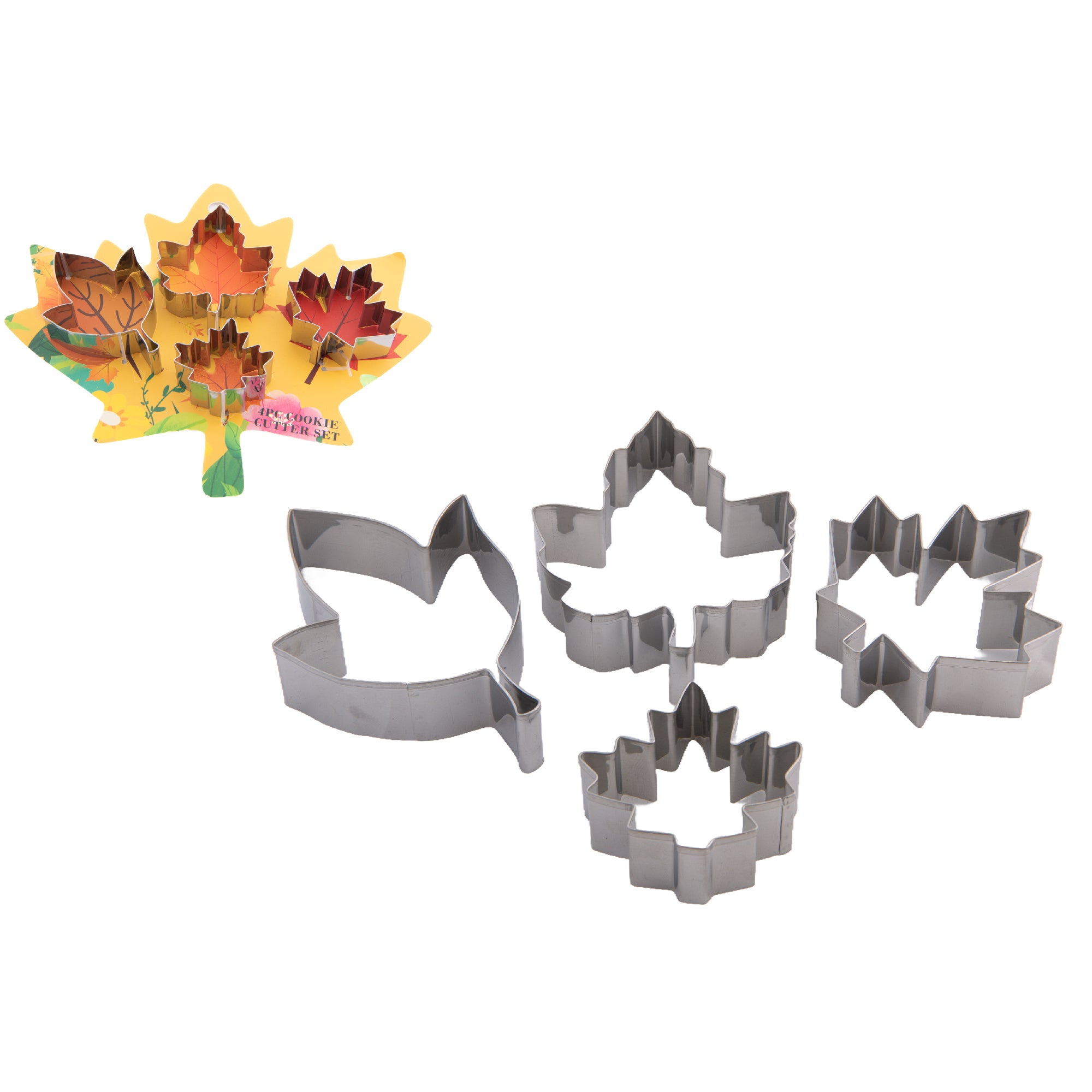 4 Piece Cookie Cutter Fall Leaves, Fall Harvest, Baking Set, Holiday Decor- Set of 2
