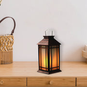 LED Solar Frosted Glass Pane Lantern Red, Outdoor Patio Decor
