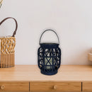 Led Solar Basket Weave Lantern with Faux Candle Black