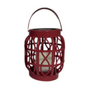 Led Solar Basket Weave Lantern with Faux Candle Black