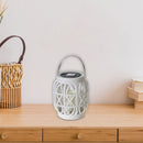 Led Solar Basket Weave Lantern with Faux Candle Black