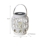 Led Solar Basket Weave Lantern with Faux Candle Black
