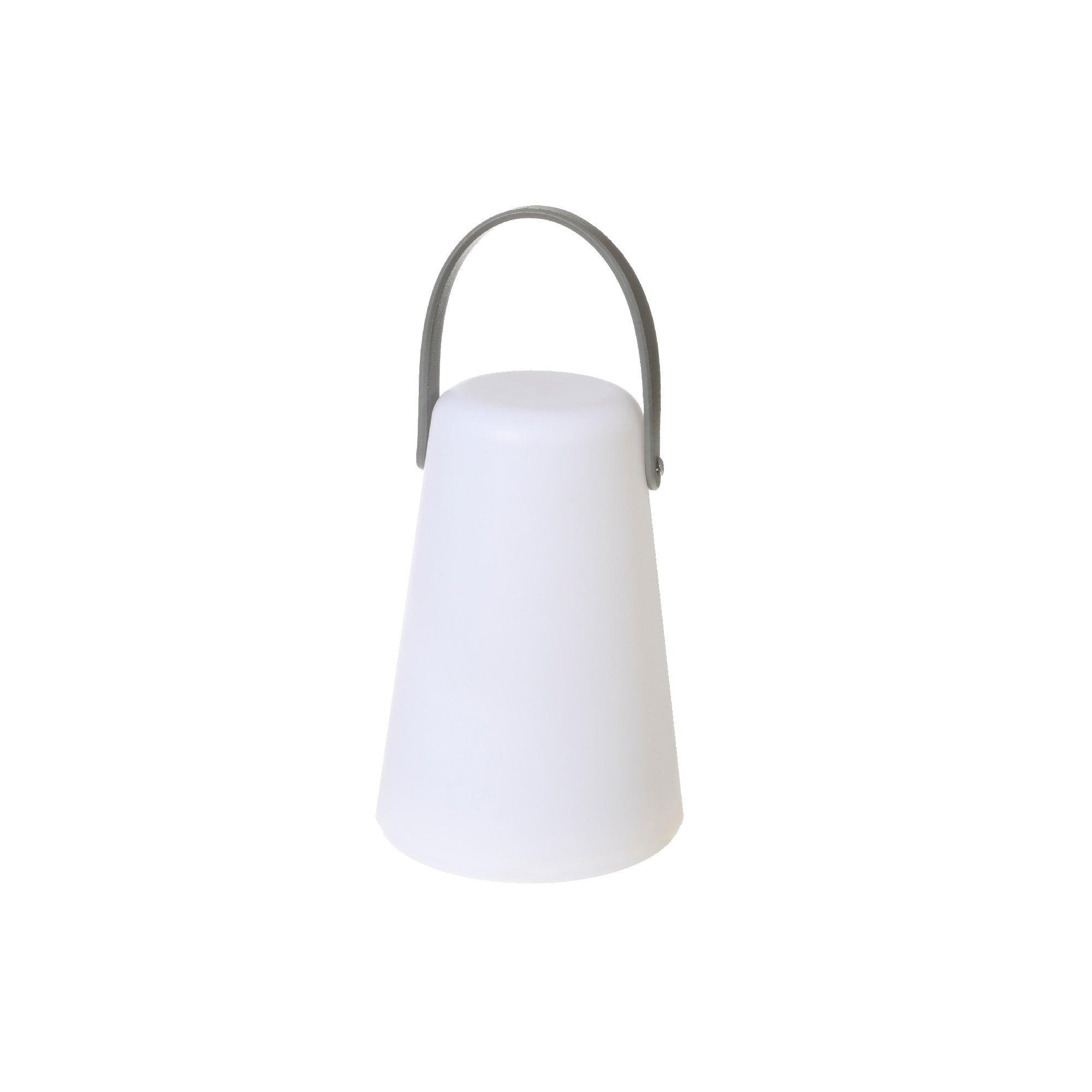LED Outdoor Lantern White Grey Handle, Solar Garden Patio Light