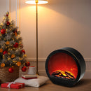 Led Plastic Round Fireplace 23" Black