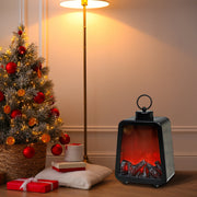 LED Plastic Lantern Fireplace Black – Decorative Indoor Lighting, Accent Lamp