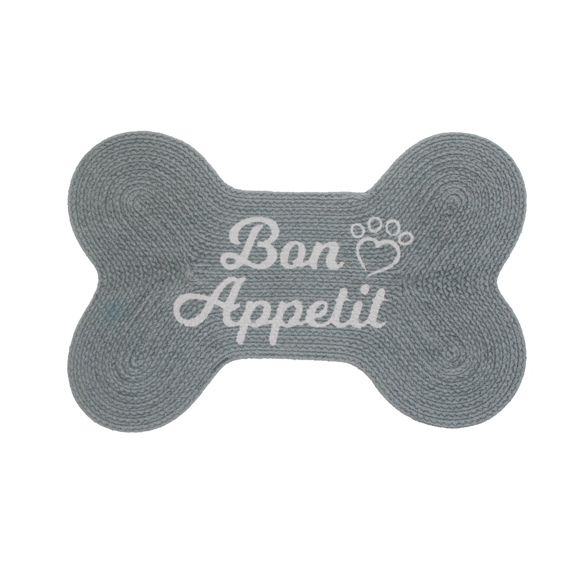 Braided Cotton Bone Shape Pet Mat Bon Appetit Pet Feeding Mat