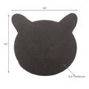 Braided Cotton Cat Shape Mat Black 16 X 16