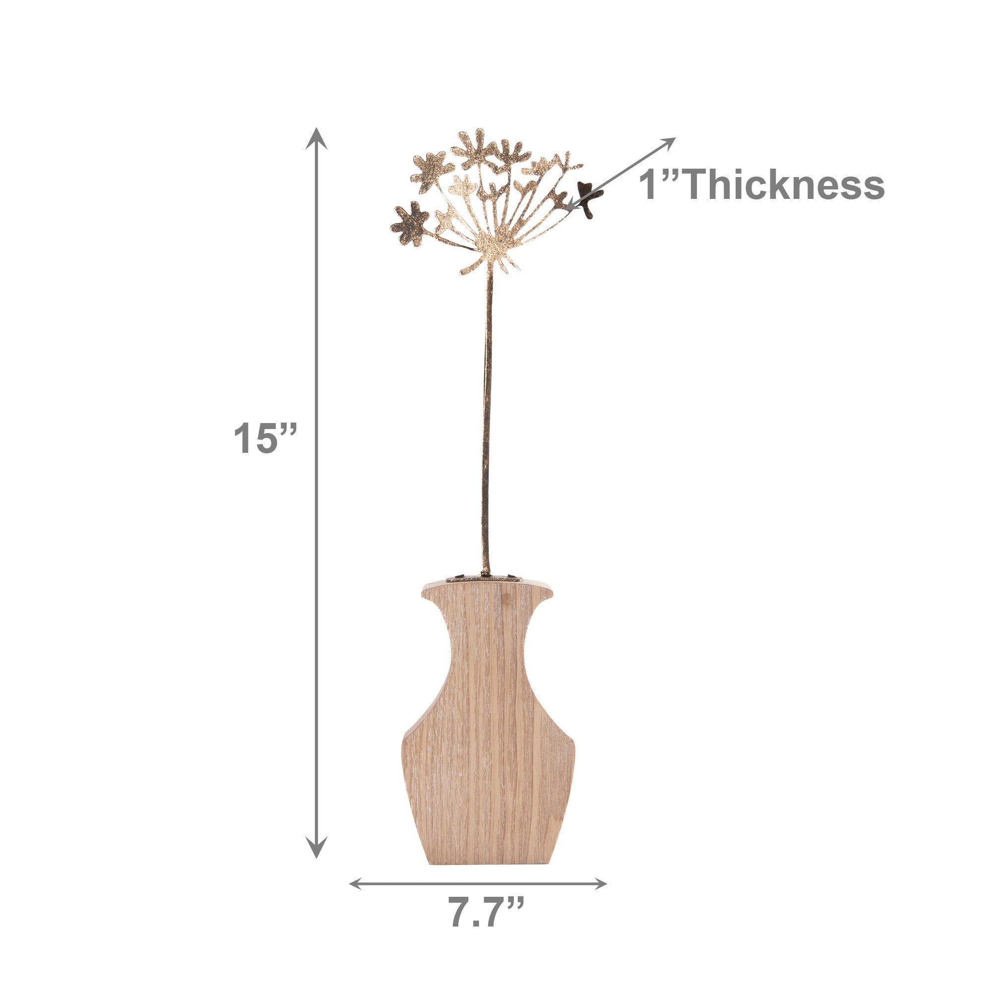Gold Metal Allium Flower Décor on Dome Base