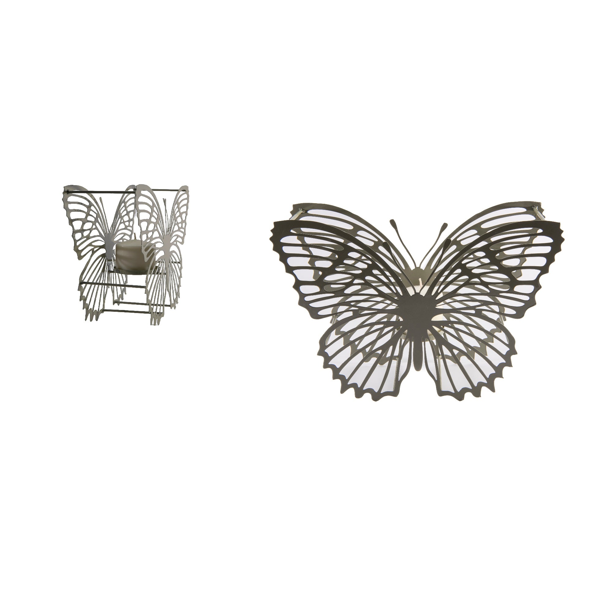 Sage Metal Butterfly Candle Holder