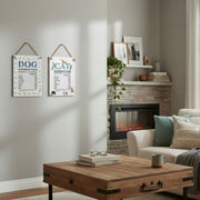 Assorted Hanging Wood Wall Sign with Dog/Cat Nutritional Facts - Set of 2