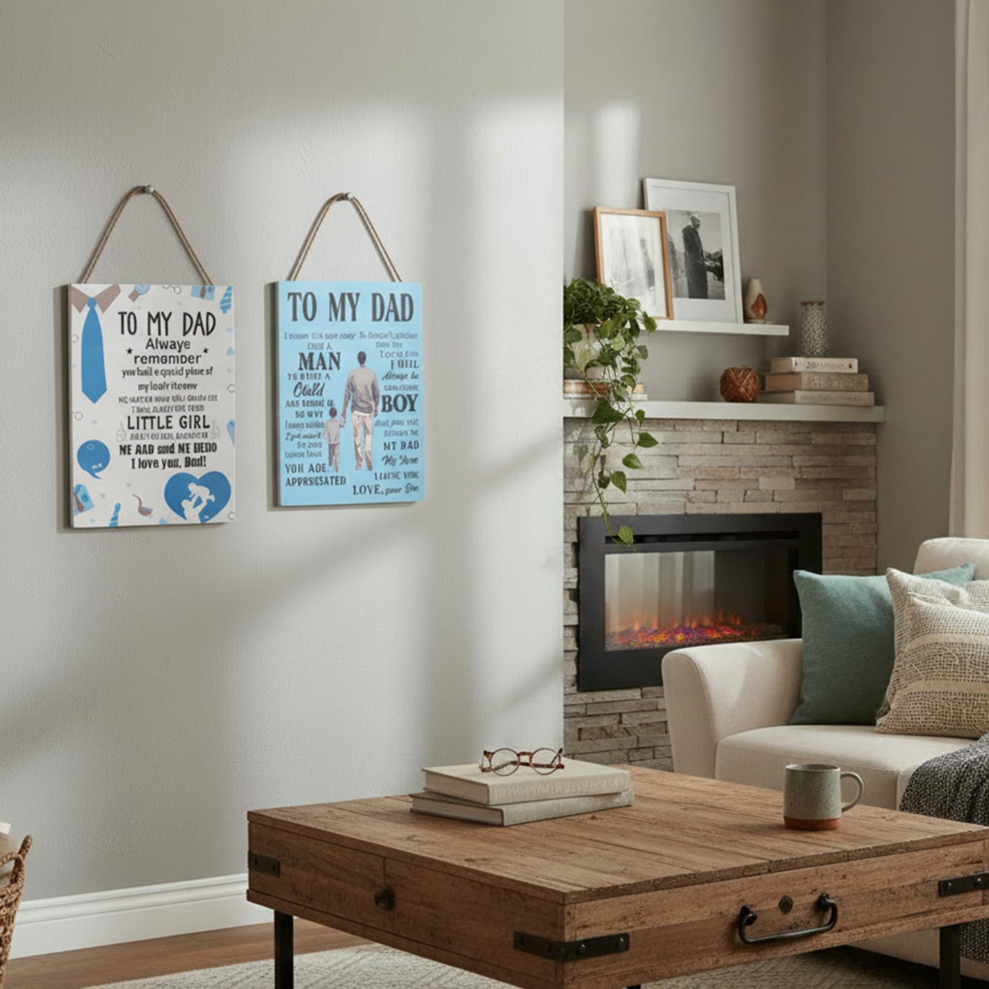 Assorted Hanging Wood Wall Sign "To My Dad" - Set of 2