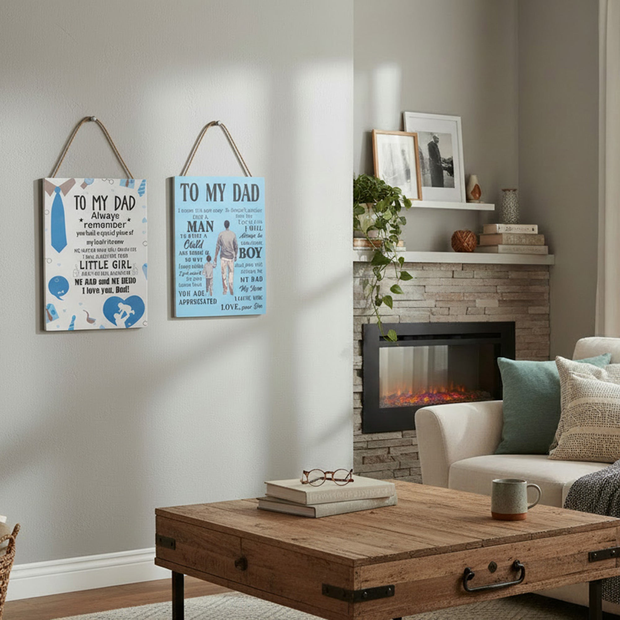 Assorted Hanging Wood Wall Sign "To My Dad" - Set of 2