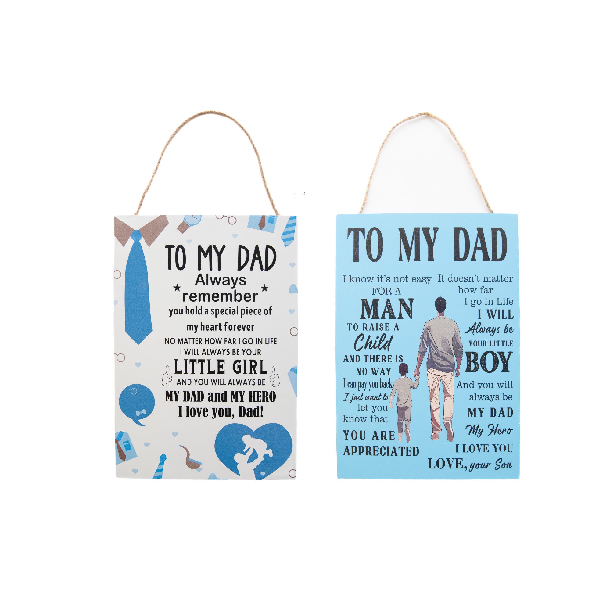 Assorted Hanging Wood Wall Sign "To My Dad" - Set of 2
