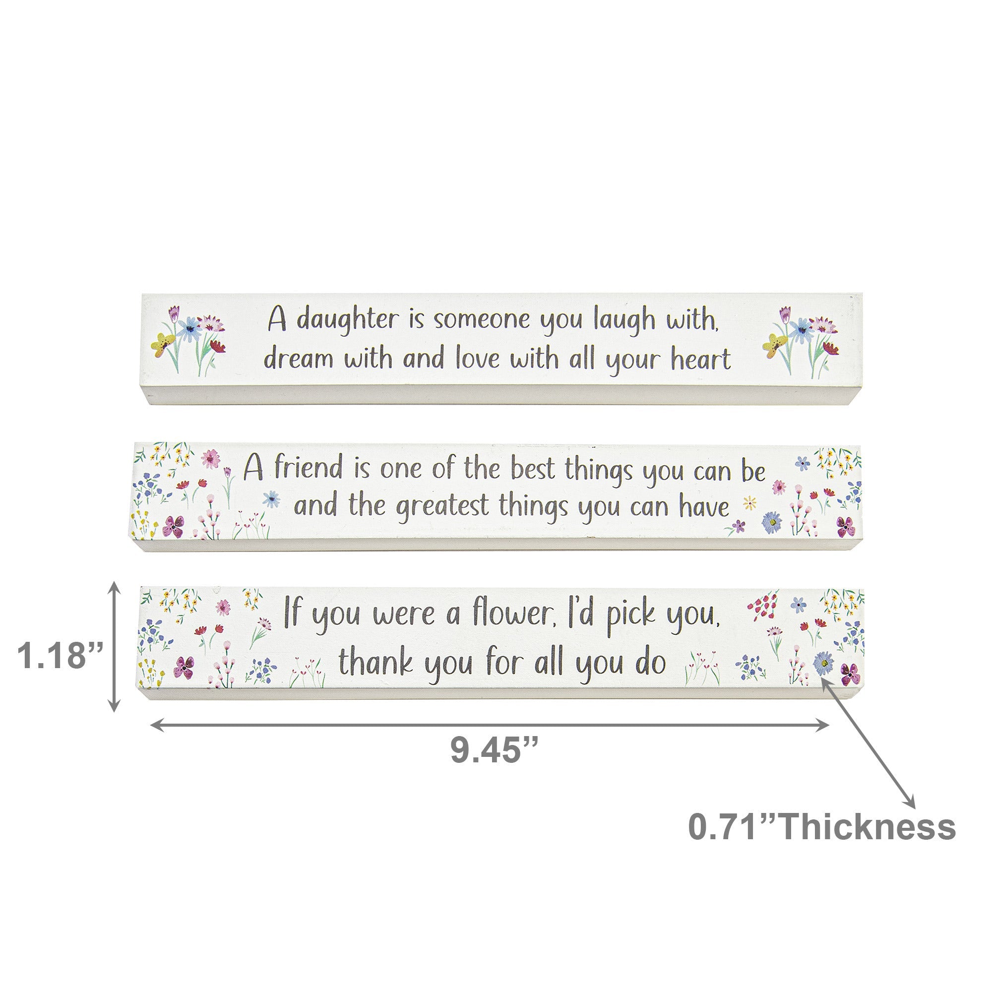 Assorted Wooden Block Sign with Appreciation Messages - Set of 3