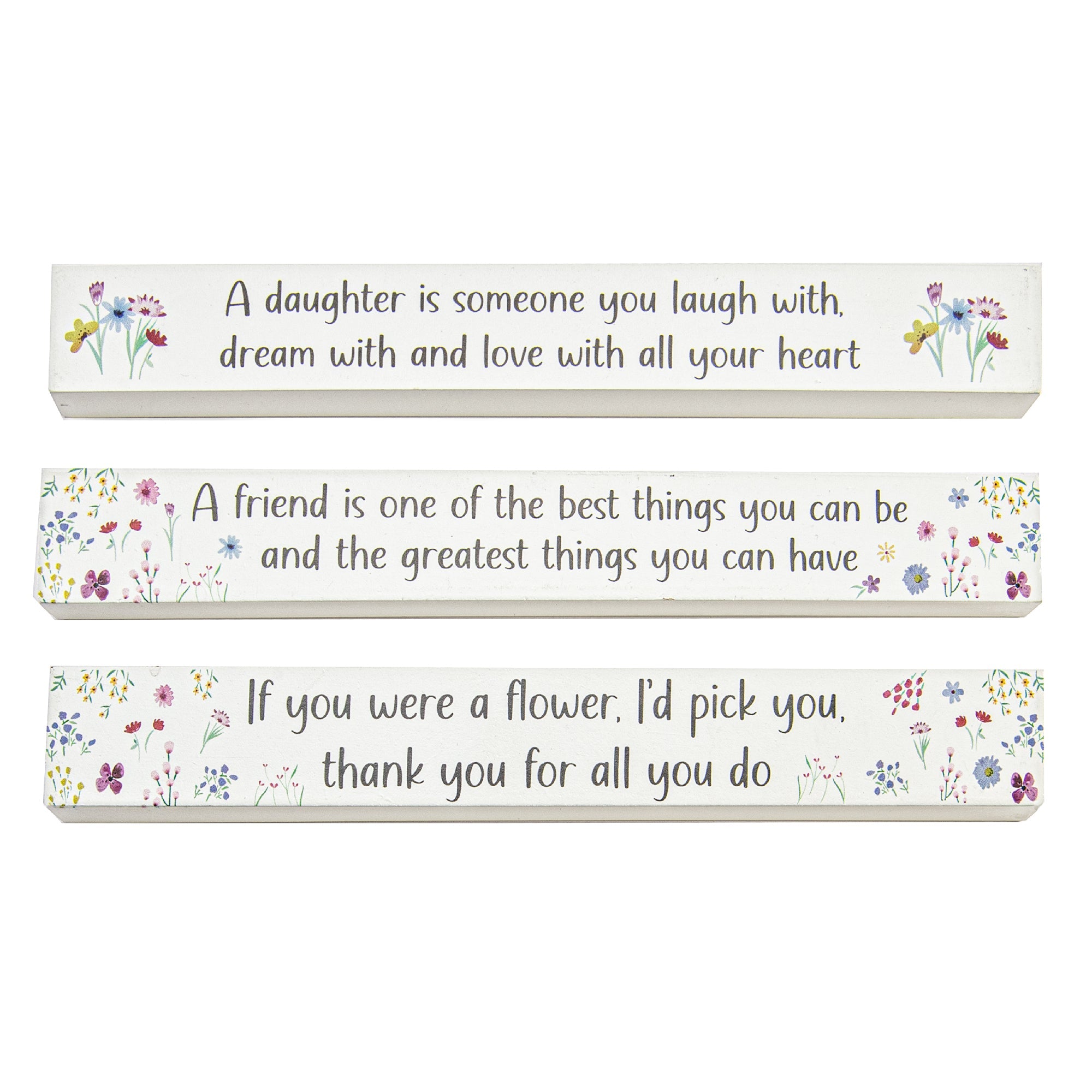 Assorted Wooden Block Sign with Appreciation Messages - Set of 3