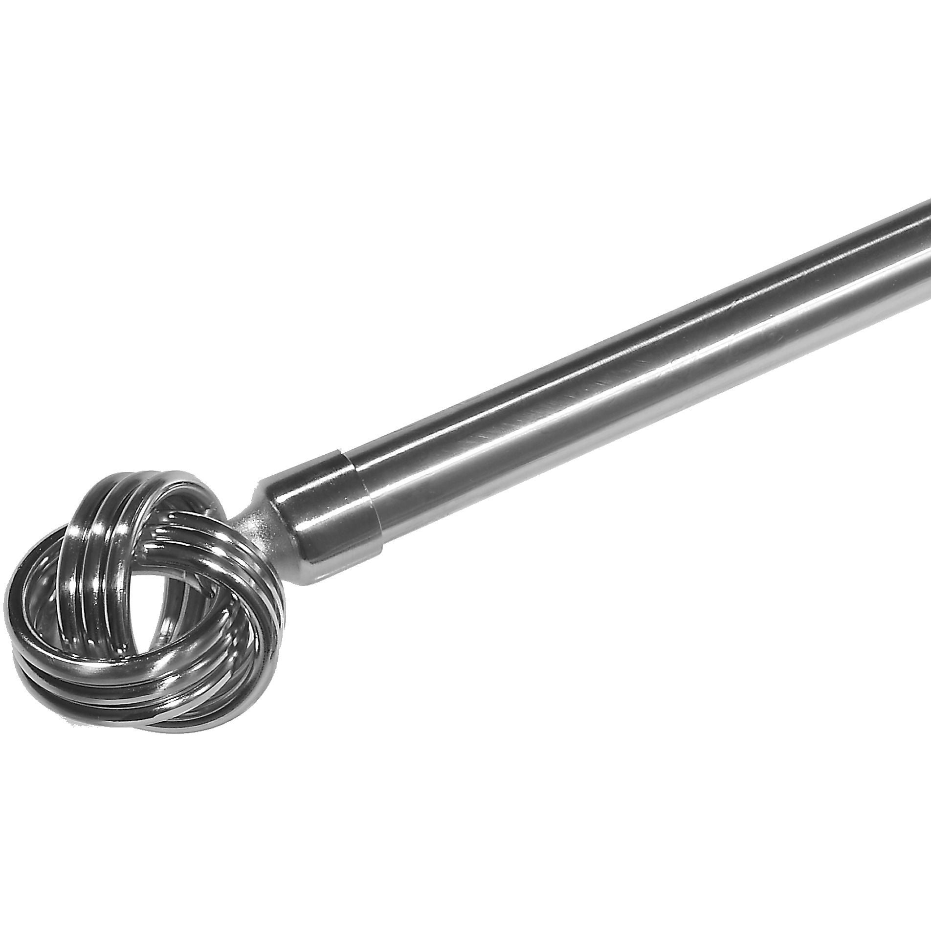 Nickel Knot Metal Curtain Rod Set – 16/19mm Diameter, Adjustable Pole