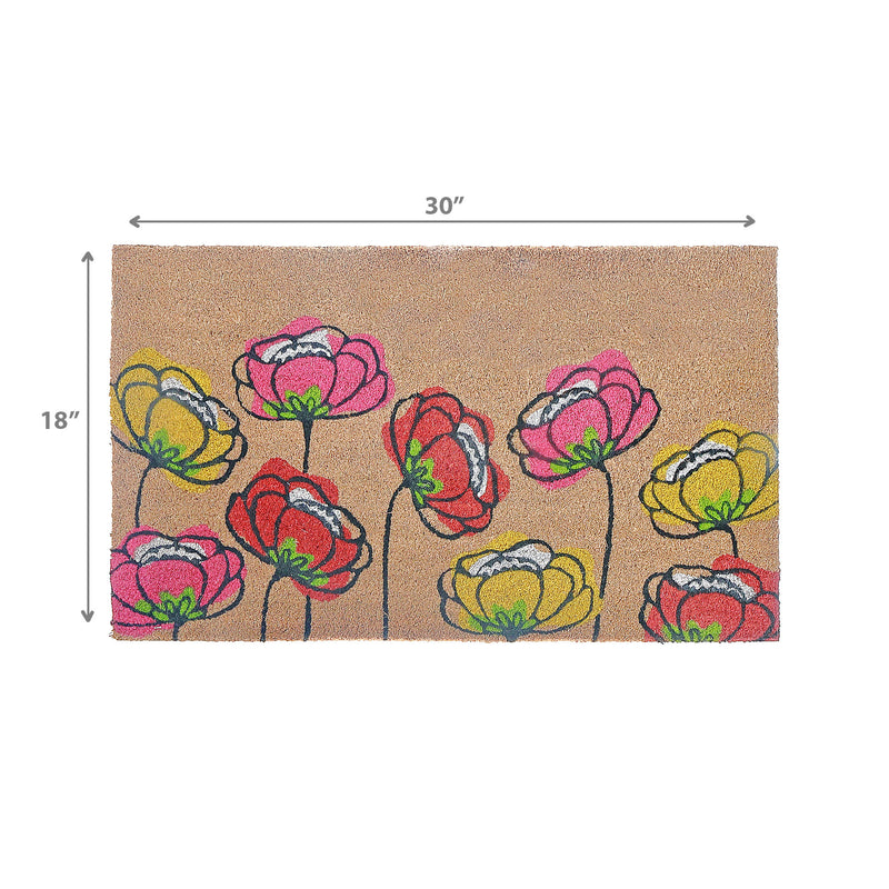 Coir Door Mat Spring Flowers
