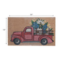 Coir Door Mat Red Flower Truck