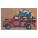 Coir Door Mat Red Flower Truck