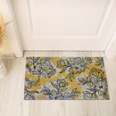 Coir Door Mat Floral Yellow Pattern