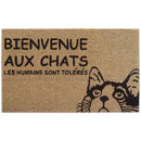 Coir Door Mat Bienvenue Aux Chats