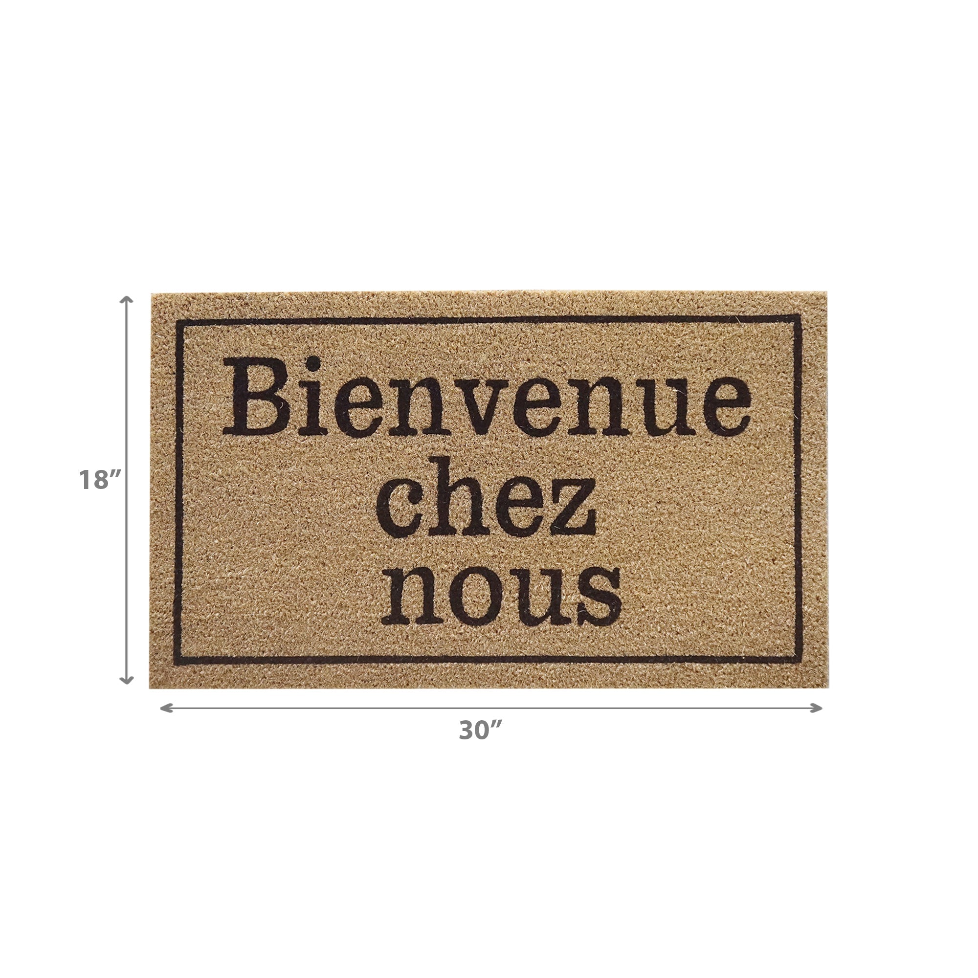 Coir Door Mat – “Bienvenue Chez Nous”, Welcome Mat