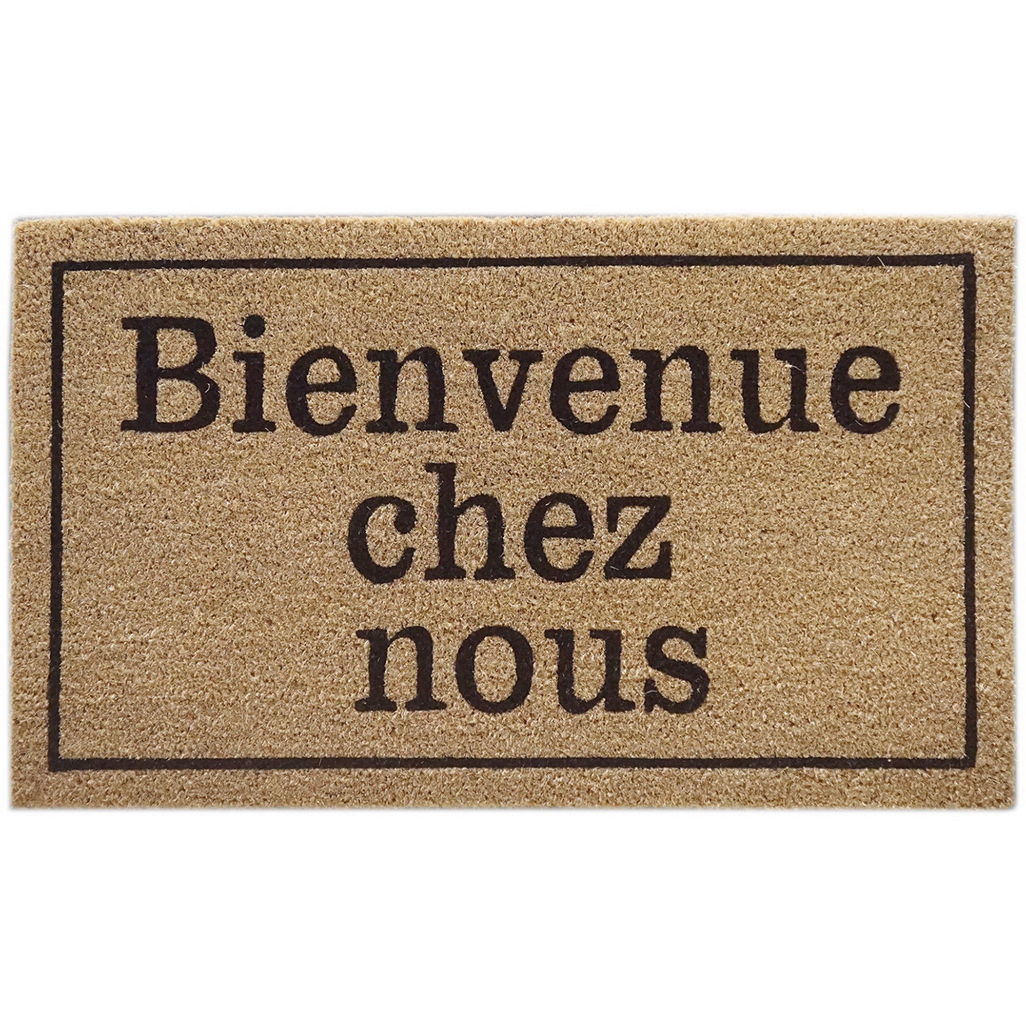 Coir Door Mat – “Bienvenue Chez Nous”, Welcome Mat